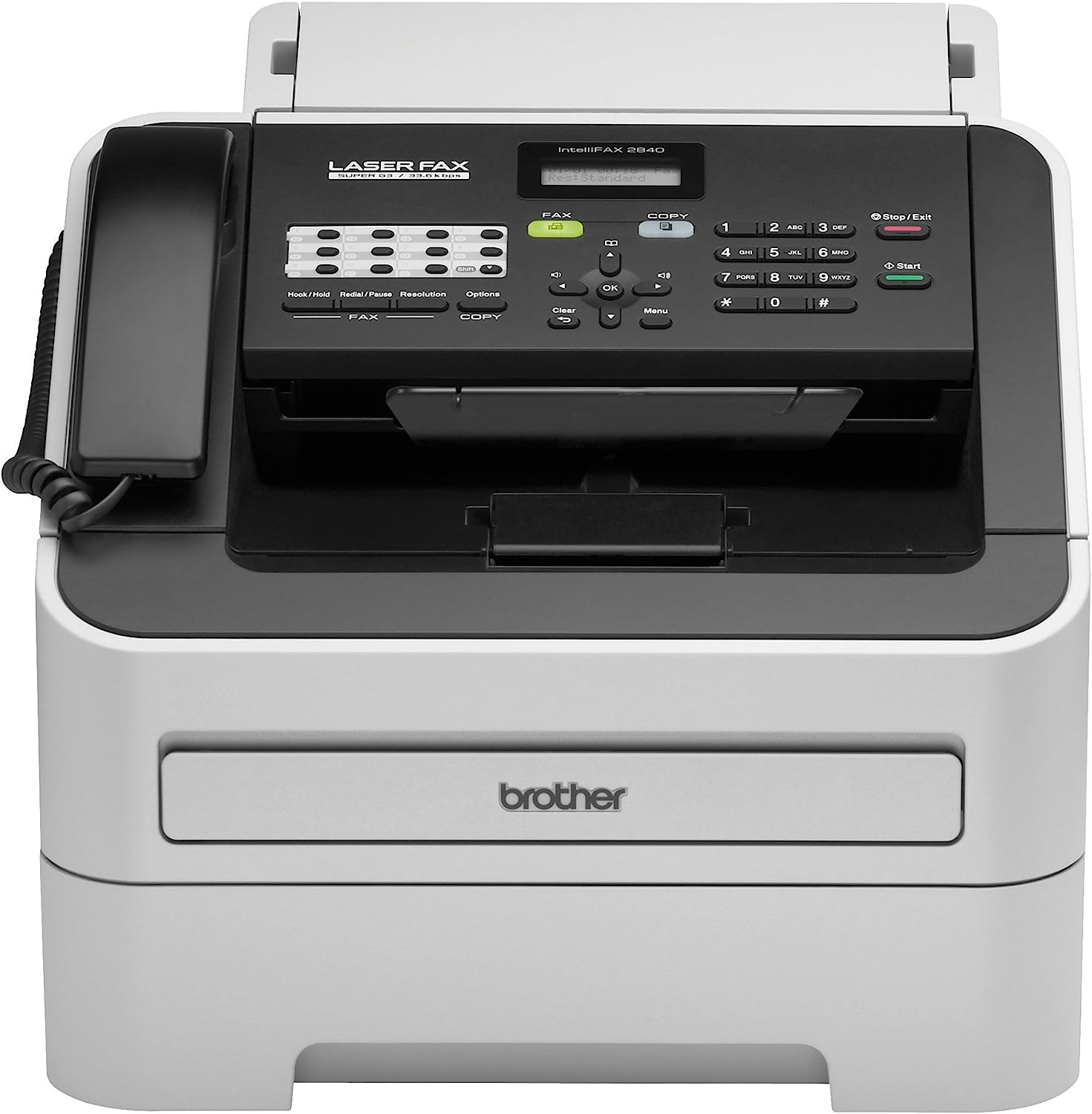 251030042013031_1 Brother FAX-2840 High Speed Mono Laser Fax Machine, Dark/light gray - FAX2840 17.750x18.125x16.625 - Image 1